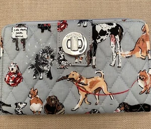 Vera Bradley RFID Drehverschluss Geldbörse DOG SHOW Neu mit Etikett erhält genau den abgebildeten Artikel - Bild 1 von 8