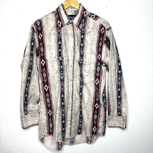 Vintage Wrangler Pearl Snap Langarm Hemd Western Azteken Cowboy Herren Gr. Large - Bild 1 von 9