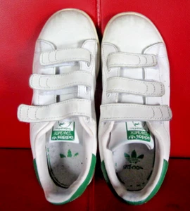 Adidas Stan Smith Kids White Green Sneakers US 1 UK 13.5 - Picture 1 of 10