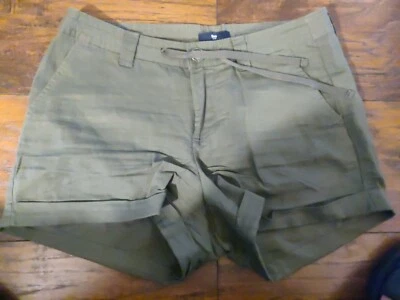 GAP 3» шорты женщин L льняной хлопок шнурка галстук талии Chino зеленый W29 размер 2  - Изображение 1 из 3