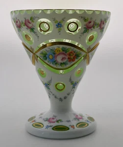 Czechoslovakian Crystal Enamel Overlay Hand Cut Limited Numbers Vase - Bild 1 von 9