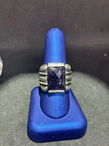 Mens Sterling Silver Antique Finish Sand Stone Ring NWT Sz.11 - Picture 1 of 12