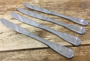 Gibson Gia19 GIA 19 Fiddle 4 Modern Solid Dinner Knives Outline Stainless Tipped - Picture 1 of 1