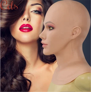 Realistische Weibliche Silikon Kopfmaske Gesichtsmaske Für Crossdresser Frauen - Bild 1 von 33