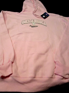 NWT JERZEES OKLAHOMA SOONERS HOODED SWEATSHIRT PINK WOMENS MEDIUM - Picture 1 of 2