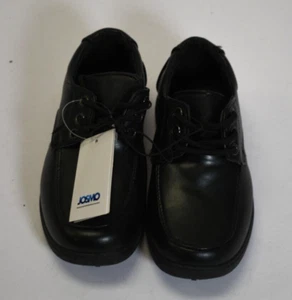 Josmo Toddler Lace-up Cushioned Faux Leather Black Dress School Shoes Size 5 - Picture 1 of 4