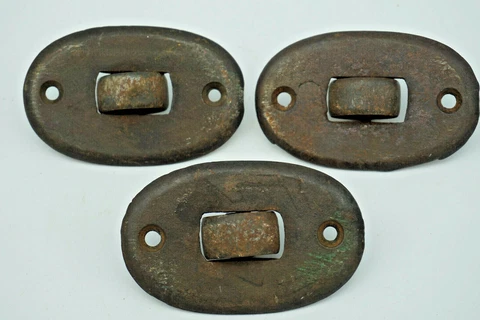 Set 3 Vintage Cast Iron Rollers Casters Piano Sliders Rare Cover