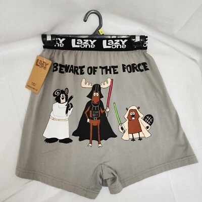 Lazy One Hombre Boxer Shorts PJ Lounge Shorts Beware of the Force 100% Algodón Foto 1 de 3