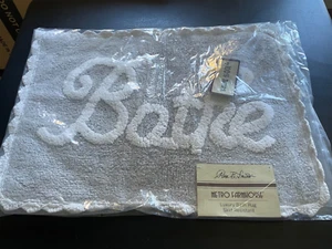 B. Smith Park Metro Farmhouse "Bathe" BATH RUG 24" x 17" Silver & White NEW NRFP - Picture 1 of 16
