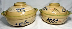 Juego de 2 tapas de ollas de barro de barro de 8" y 7" japonesas Donabe de colección - Imagen 1 de 19
