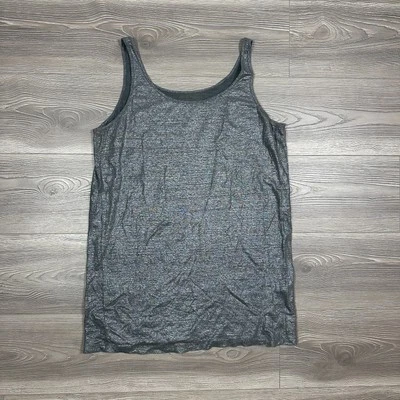 Camiseta sin mangas Eileen Fisher metálica de lino orgánico en gris Foto 1 de 4
