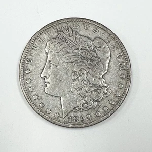 1893 Morgan Silver Dollar Key Date VF Great Coin - Picture 1 of 2