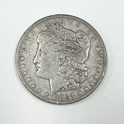 1893 Morgan Silver Dollar Key Date VF Great Coin - Image 1 of 2