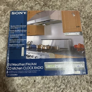 New/Old Stock*Sony TV/Weather/FM/AM CD Kitchen Clock Radio*ICF-CD543RM - Picture 1 of 9