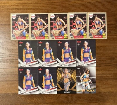 2017 Topps WWE NXT Bayley Bronze+6 2017 Topps RC’s+5 2017 Heritage RCs+2016 Card - Image 1 of 2