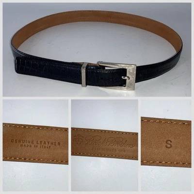 Cinturón Brooks Brothers de cuero en relieve para mujer talla S/28 Negro Italia YGI S5-67 Foto 1 de 4