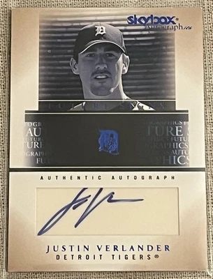 2005 Skybox Autographics Future Signs Blue Justin Verlander RC ROOKIE AUTO SP - Image 1 of 4