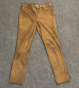 Chico’s Faux Suede Worn Luggage Slim Pants Size 0.5R US Size 6R Beautiful Pants - Picture 1 of 10