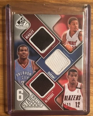 2009-10 SP Game Used - 6 Star Swatches Kevin Durant, LaMarcus Aldridge, Beasley  - Image 1 of 3