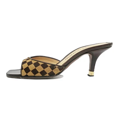 Sandálias femininas Louis Vuitton Damier Sauvage AR0051 tamanho 36 1/2 Mule Haraco - Imagem 1 de 4