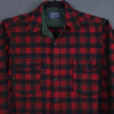 Vintage Pendleton Field Shirt Mens 16 Red Plaid Wool MacDuff Tartan Outdoor USA - Image 1 of 4