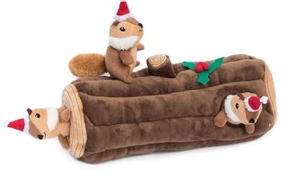 NEW ZIPPY PAWS dog toy CHRISTMAS LOG &3 CHIPMUNKS Interactive. SALE 😀 - Image 1 of 4