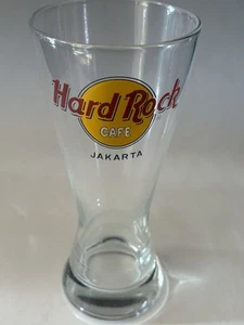RARE Hard Rock Cafe JAKARTA - Black Letter - Beer / Pilsner Style Drink Glass - Picture 1 of 3