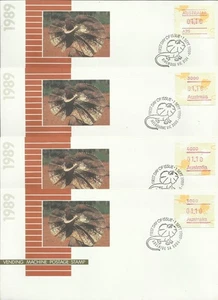 Australia 1989 FDC Vending Machine Stamps Set Frill Lizard Multi-Cities Rare - Picture 1 of 2
