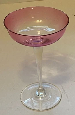 复古不寻常的蔓越莓-粉红色正品水晶香槟轿跑车/高雪贝玻璃 — 第 1/4 张图片