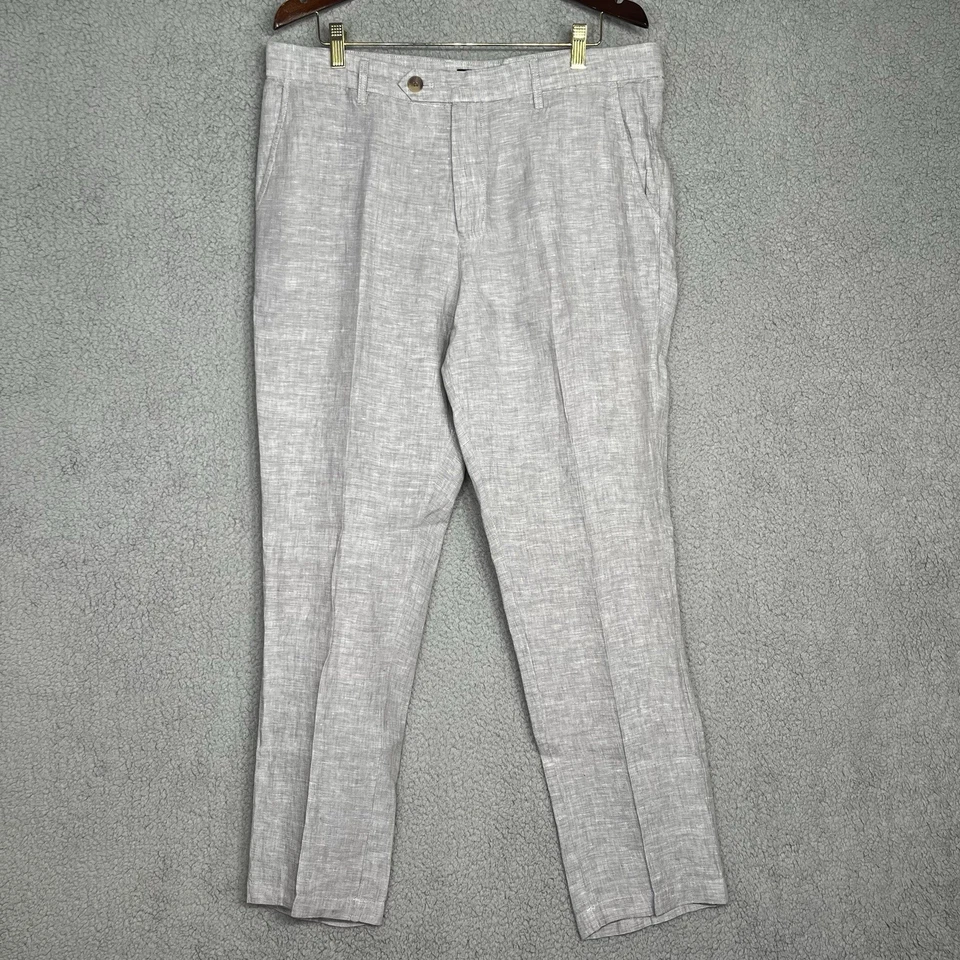 Club Room Luxury 100% Linen Pants Mens Size 34X30 Gray Casual Beach - Image 1 of 4