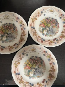 Brambly Hedge Royal Doulton Autumn Bread Butter Cake Plate Set Of 3 - Picture 1 of 10