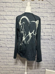 Kerrits Langarmshirt Gr. L blau Fleece gefüttert Pferd Reiten - Bild 1 von 10