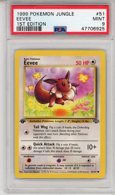 1999 POKEMON GAME JUNGLE EEVEE 1ST EDITION - PSA 9 - #51 51/64 MINT GENUINE - Image 1 of 2