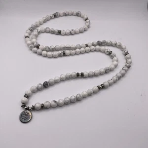 Natural Moonstone Buddha Bead Necklace 18inch - Bild 1 von 2