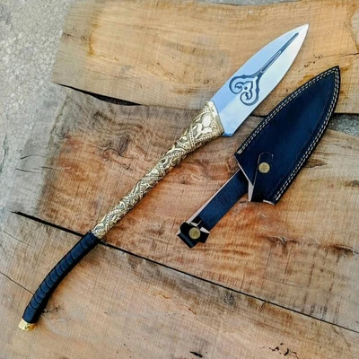 Lanza HellBoy 2 hecha a mano del príncipe Nuada La lanza dorada del ejército con funda Foto 1 de 4