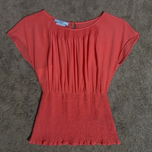 Prada Milano Orange 100% Silk Women's Top Size 38 Authentic - Picture 1 of 11