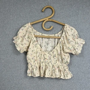 Tree Of Life Crop Top Size S Rayon Floral Flower Boho - Picture 1 of 7