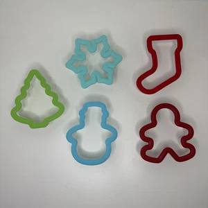 5 Wiltons Comfort Grip Cookie Cutters Tree Gingerbread boy stocking wilton - Picture 1 of 2