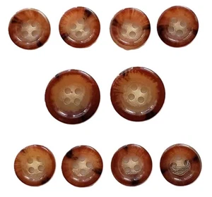 Charles Tyrwhitt Horn Suit Buttons Set Brown Cream Orange C8T Men's - Picture 1 of 1