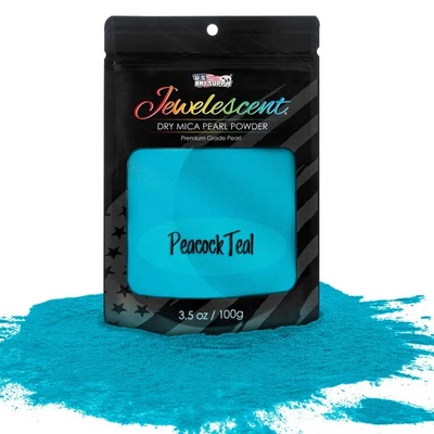 Peacock Teal Mica Pearl Powder 3.5oz Cosmetic Grade Resin Soap Slime Makeup Art - Image 1 of 4