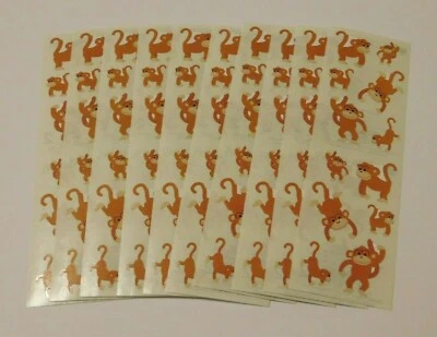Mrs. Grossman's Lot of 10 Strips ~Playful Monkeys~ 2011 Stickers Scrapbooking Foto 1 de 2