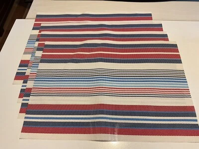 Juego de 4 manteles individuales rojos, blancos y azules Foto 1 de 3