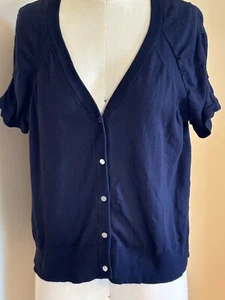 Michael Kors Short Sleeve Light Weight Cardigan Navy - Size XL - Picture 1 of 7