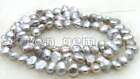 6-7mm Baroque Natural Freshwater Grey Pearl Loose Beads for Jewelry Making 14"