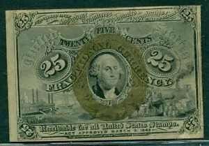 25 ¢ Moneda fraccionaria, con recargo 1863, fr. #1284, nítido UNC - Imagen 1 de 2