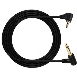 6.35mm TRS Male to 3.5mm Male Stereo 90 Degree Angle Speaker Audio Cable Guitar - Picture 1 of 10