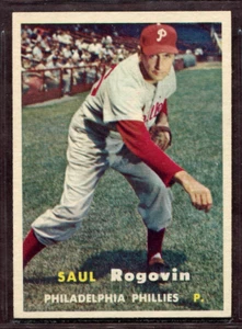 1957 Topps Set-Break #129 Saul Rogovin EX-EXMINT *JAYSACE* - Bild 1 von 2