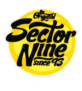 THE ORIGINAL SECTOR NINE/9 SINCE 1993 BLACK/YELLOW 2.25 SKATEBOARD STICKER/DECAL - Picture 1 of 3