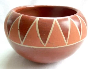 Alte Vintage Santa Clara Keramik * tiefrot polychrom * 5 x 3,25 Zoll * KOSTENLOSER VERSAND * - Bild 1 von 10