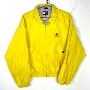 Vintage Tommy Hilfiger Full Zip Windbreaker Jacket Large Yellow Lined